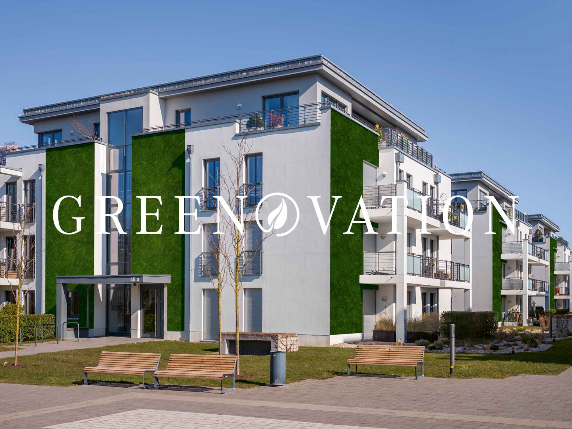 Greenovation – Wohngebäude mit Moos-Fassadenbegrünung