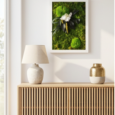 Moosbild mit Hortensie Klara 22,5 x 32,5 cm