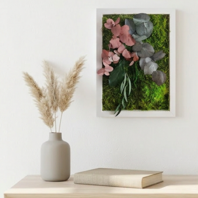 Moosbild mit Pflanzen Rosali 22,5 x 32,5 cm